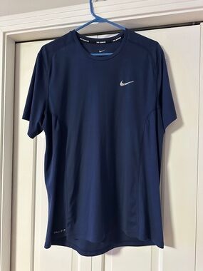 Nike Men’s Short Sleeve Crew Tee - Navy with Silver Swoosh